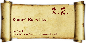 Kempf Rozvita névjegykártya